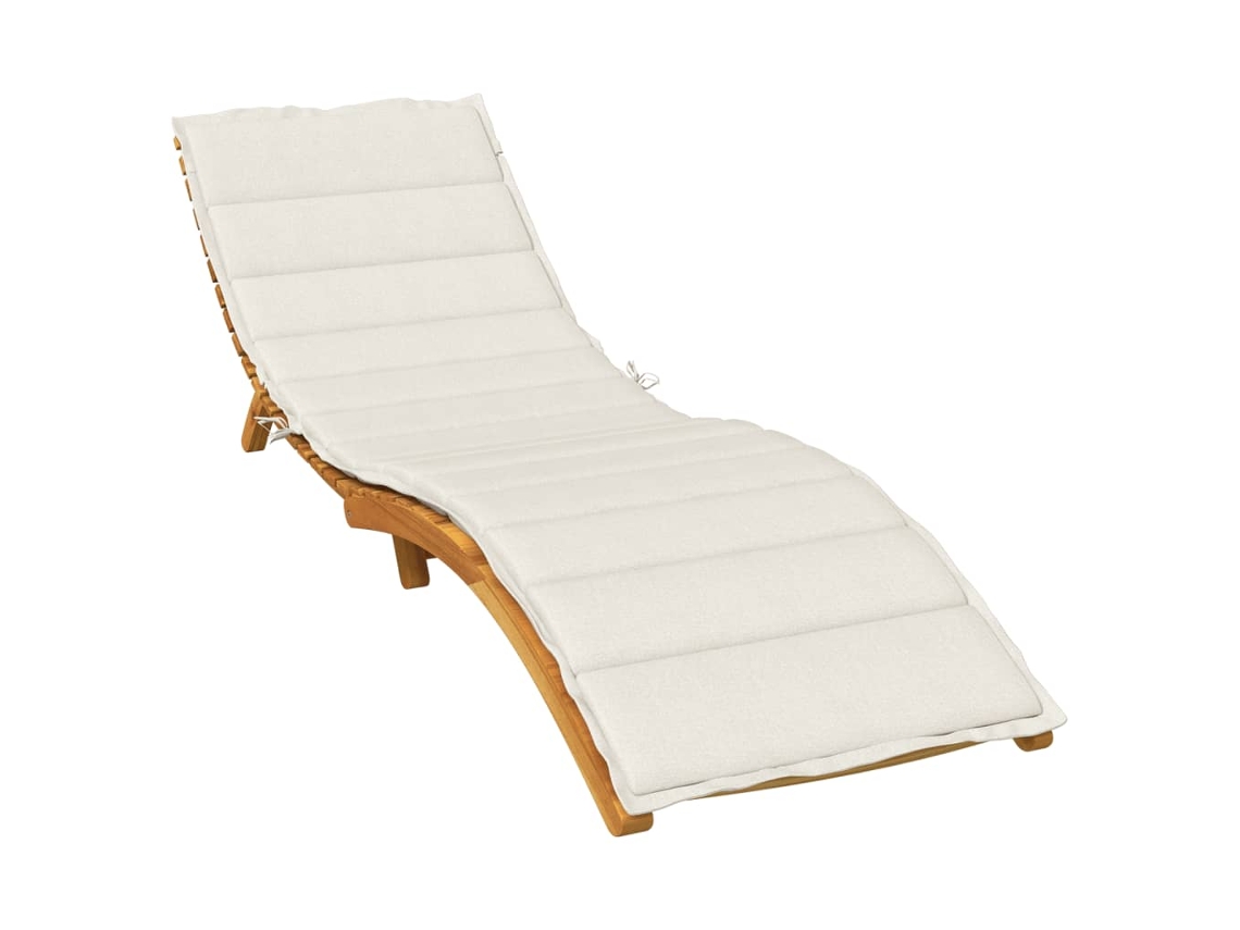 Vidaxl Almofadão Para Espreguiçadeira 200x50x4cm Mesclado Tecido Creme