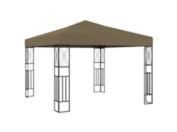 Vidaxl Gazebo 3x3 M Tecido Cinzento-acastanhado