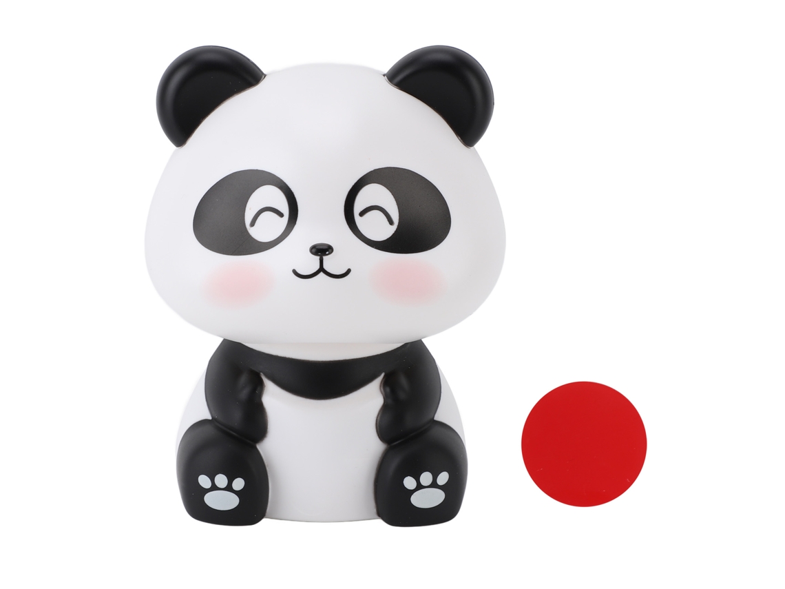Estatueta Solar Panda Nodding Boa Sorte Para Decoração