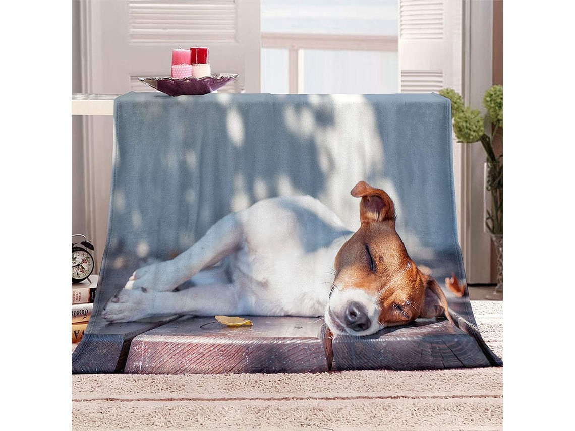 Manta com Estampa de Cachorrinho Br em Microfibra 80x150cm