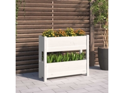 Vidaxl Vaso/floreira 77x25x66 Cm Madeira De Pinho Maciça Branco