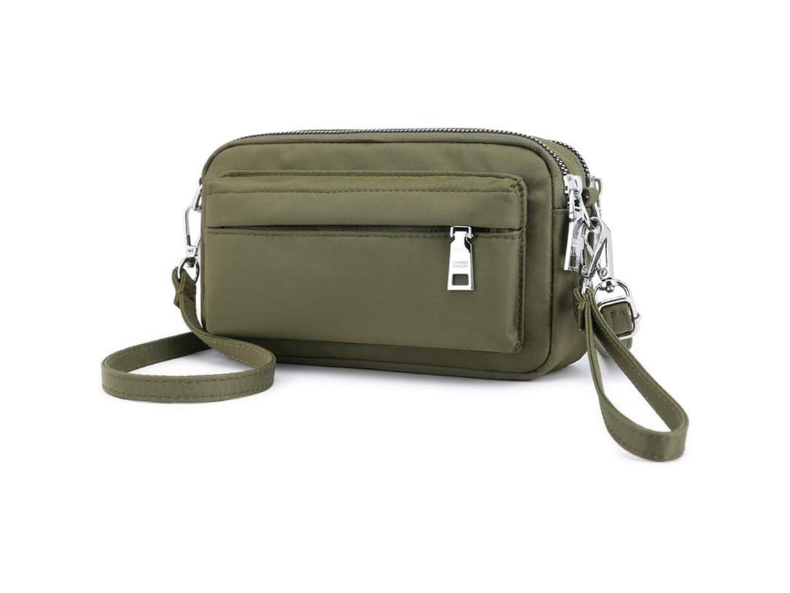 2026 bolsa Messenger para Mulheres Pequena de Nailon Impermeável Mini Carteira de Telefone com Pulseira Verde