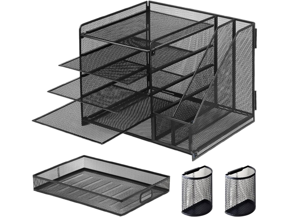 Organizador De Mesa Com Gavetas- Porta- Documentos Gaveta| Arquivador De Em Tela Metálica A4|- Arquivos Para