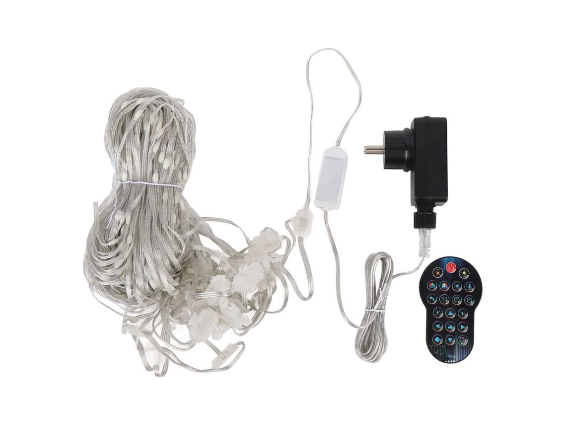 Luz De Cortina Led Rgb 400 Com Controle Remoto E App 6.6x6.6ft