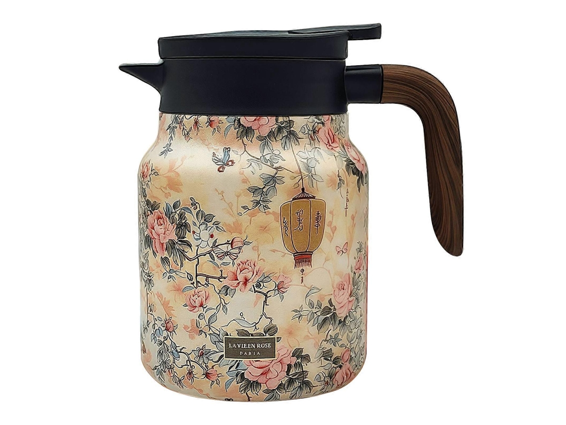 Termo De Chá Com Estampa Floral Vintage, Com Bule Térmico