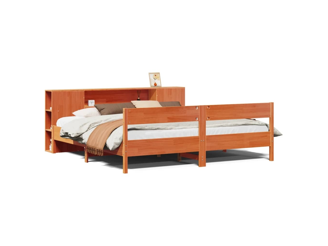 Bookcase Bed, Bookcase Beds Vidaxl Marrom Madeira De Pinho (200 X 200 Cm)