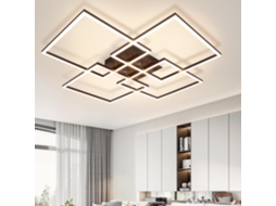 Nettlife Candeeiro, Led Plafon 4 Moderno Preto 32 W 3000 K Branco Quente, 7,3 Cm, Com Comando, Para Sala, Quarto, Corredor E Cozinha