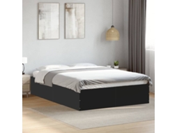 Vidaxl Estrutura De Cama 135x190 Cm Derivados De Madeira Preto