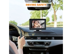 Mali monitor de Bebê para Carro com Câmera 1080p Visão Noturna 4.3 Polegadas Ênfase Segura