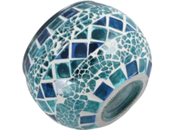 Luminária Solar De Jardim Led À Prova D'água Com Efeito Mosaico Azul Translúcido - Iluminação Decorativa Para Exteriores