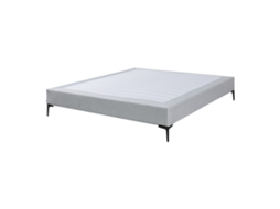 Cama de Casal Lilla Estofo [EN.CASA] Tecido Cinzento (180x200cm)