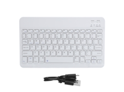 Teclado portátil Bluetooth 3.0 com 78 teclas para tablets, ultrafino, bateria de longa duração, branco, 13 polegadas S/MARCA