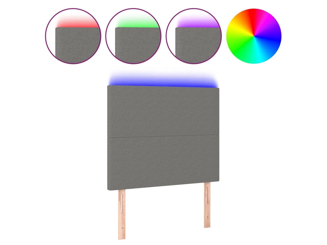 Cabeceira de Cama com Led Tecido Cinza Escuro MAISON EXCLUSIVE (90x5x118 cm)