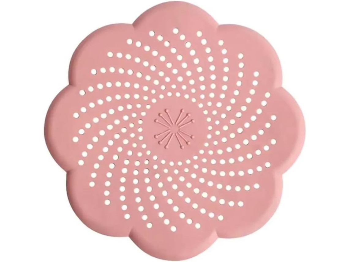 Filtro de Ralo em silicone rosa com anti entupimento para banheiro e pia AQUAFORGE