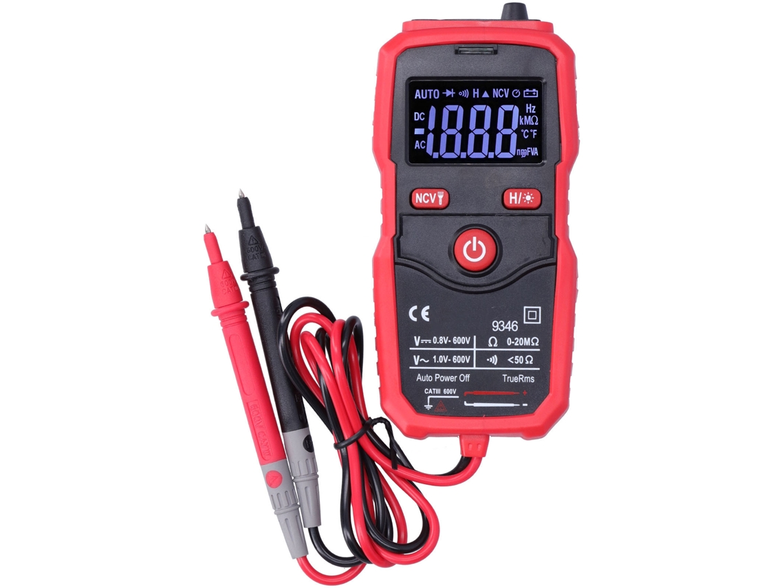 Multímetro Digital Ua9346 Lcd Automático Tester Tensão Ca/cc Resistência Bateria Portátil S/MARCA