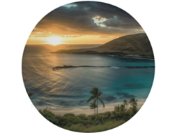 Nascer Do Sol Na Baía De Hanauma, Oahu, Havaí Almofada Redonda De Viscose E Algodão Para Cadeira Jantar, Almofada Grossa