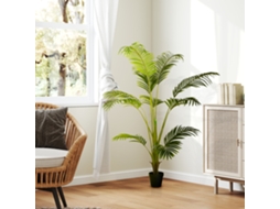 Palmeira Areca Artificial 170cm Planta Sintética Com 11 Folhas Realistas E Vaso Plástico P/ Int./ext. P/sala Estar Escritório Ø15x170 Cm Verde