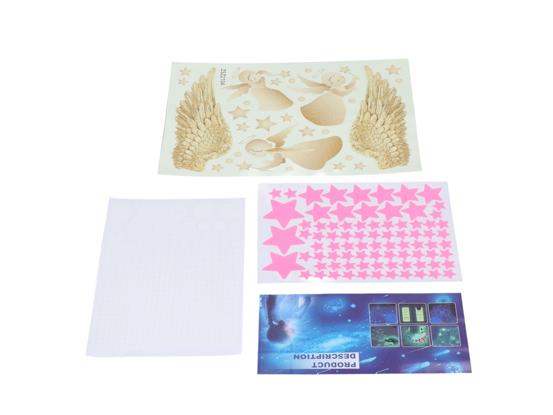 Adesivos de parede luminosos Baok para crianças, adesivos decorativos de asas de anjo para quarto de bebê e infantil.