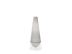 Vaso Conosfera 58 Em Vidro Borossilicato Soprado À Mão, Design Elegante Com Técnica Incalmo, Cor Cinza, Acessório Decorativo Artístico.