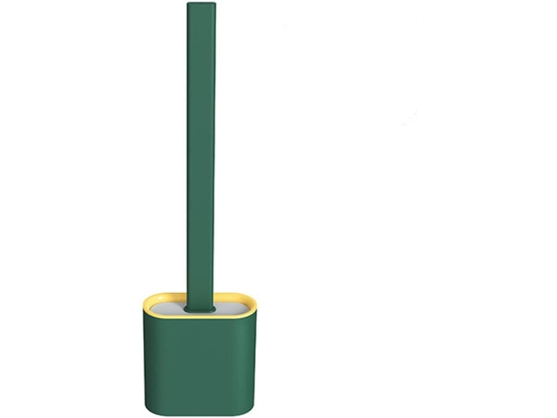 Escova de Vaso Sanitário Silicone Sem Cantos Mortos Para, Verde, 02