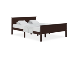 Estrutura De Cama Vidaxl Marrom Madeira (208x168x77 Cm)