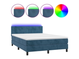 Box Spring Bed, Box Spring Beds Vidaxl Azul Veludo (140 X 200 Cm)