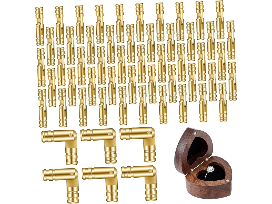 Conjunto De 50 Dobradiças Metálicas Pequenas 4x20mm Para Instalações Invisíveis Em Ferragens E Artesanato Caixas Joias