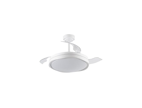 Ventilador Led Com Pás Retráteis Oku Branco 72w 7920lm Cct Cristalrecord