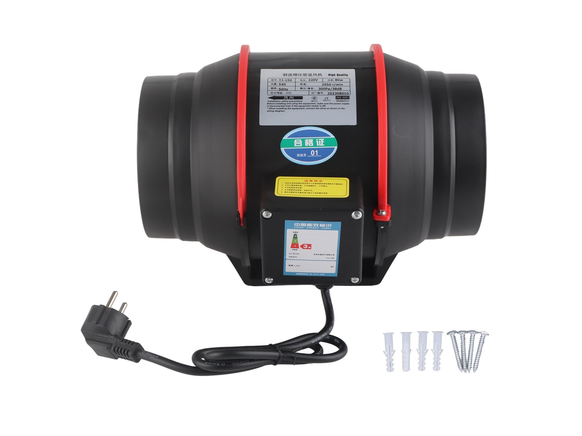 Ventilador Duct Inline 6in Silencioso 80w 220v Plug Eu