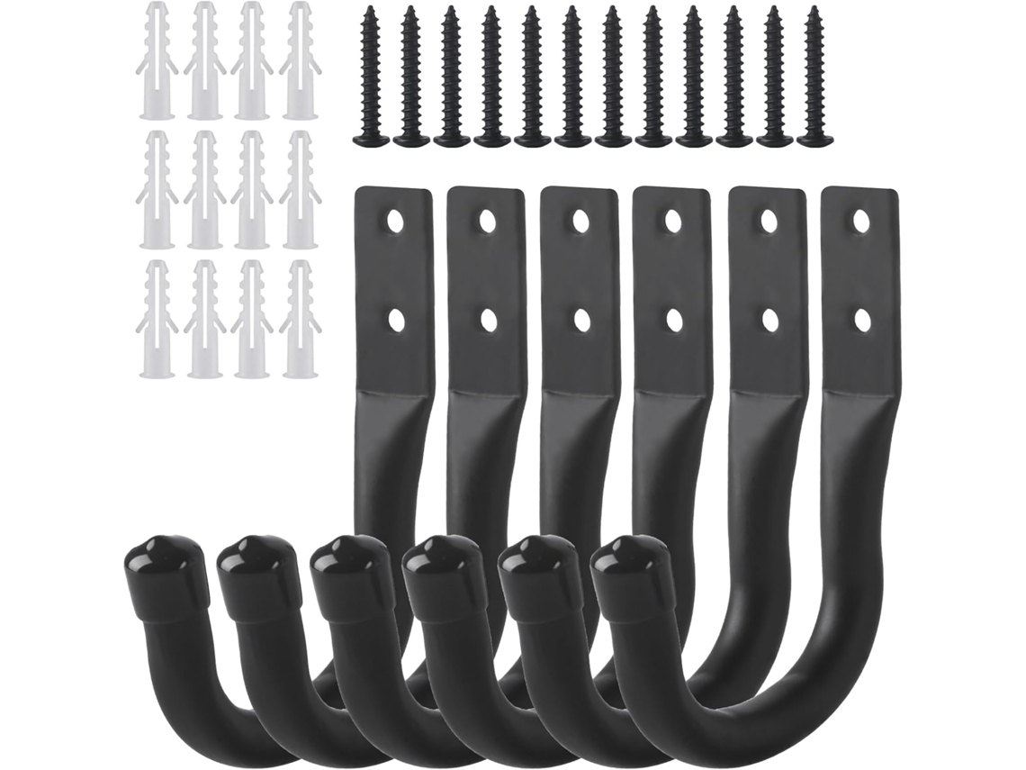 Conjunto De 6 Ganchos Parede Para Garagem, Resistentes