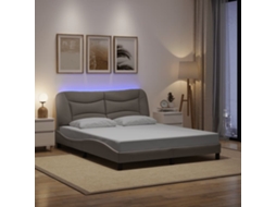 Vidaxl Estrutura De Cama Com Led Sem Colchão Hvar 160x200 Cm Tecido