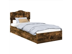 Cama com Armazenamento com Gaveta Carvalho Defumado 90x200 cm MAISON EXCLUSIVE