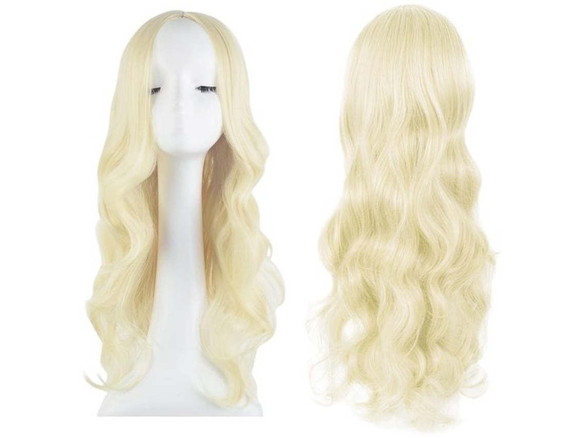 Pente Longo Ondulado Platinoblonde - Resistente Ao Fogo - 68 Cm De Comprimento - Fantasia/costume - Pente Charmoso - Uso Diário - Adorno Capilar