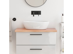 Vidaxl Bancada P/ Wc 80x50x(2-4) Cm Madeira Maciça Tratada Castanho