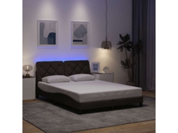 Vidaxl Estrutura De Cama Com Led Sem Colchão 140x190 Cm Tecido