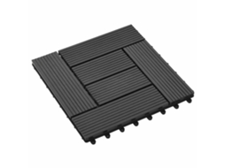 Vidaxl Telha De Deck 11 Pcs Preto 30 X 30 Cm Wpc