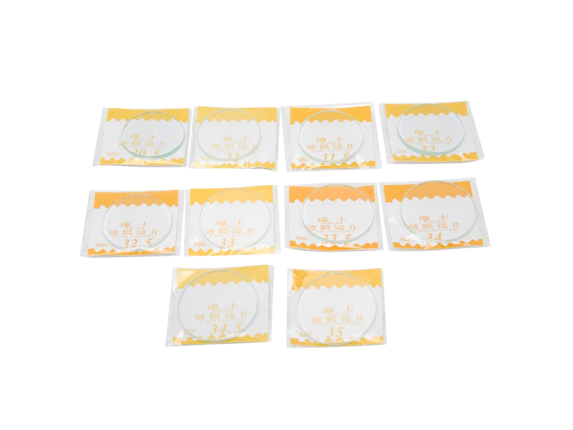 10 Lentes Cristal Redondo Plano Para Relógio 30.5‑35mm Acessório