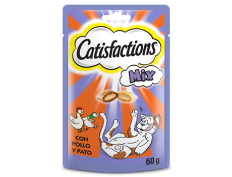 Snacks Recompensa para Gatos Sabor Misto de Galinha e Pato 60 G CATISFACTIONS