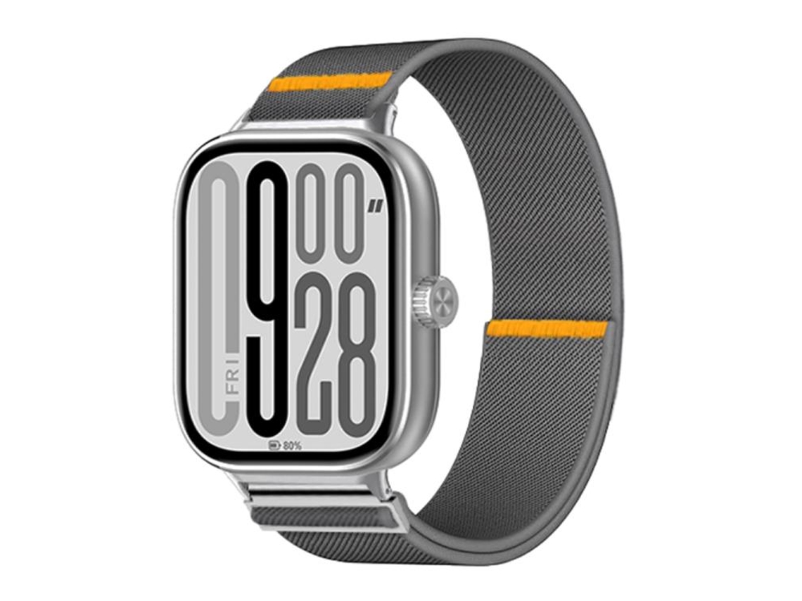 Bracelete para Redmi Watch 6 / 5 / Xiaomi Band 9 Pro / 8 Pro Nylon Elástico Laço Único Ajustável Cinza XIAOMOYU