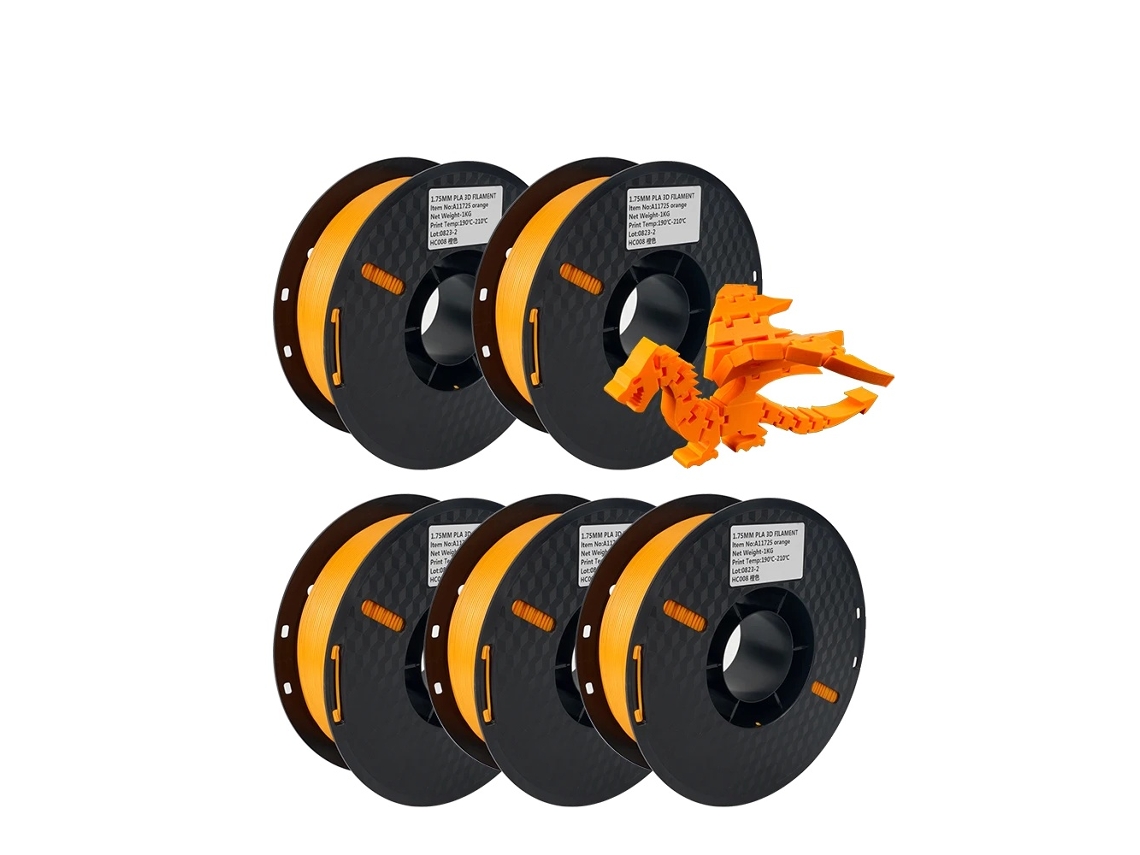 Filamento Para Impressora 3d, Cores Mistas, Material Pla,5kg Laranja Oem