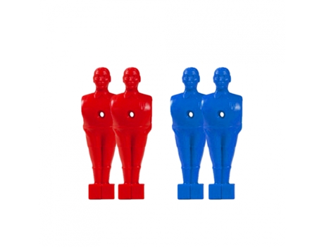 Conjunto de 4 jogadores minifiguras matraquilhos 2 vermelho 2 azul haste sobressalente 16 mm
