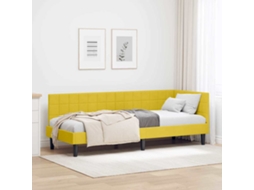 Vidaxl Estrutura De Cama De Canto Amarelo 80 Cm X 200 Cm Veludo