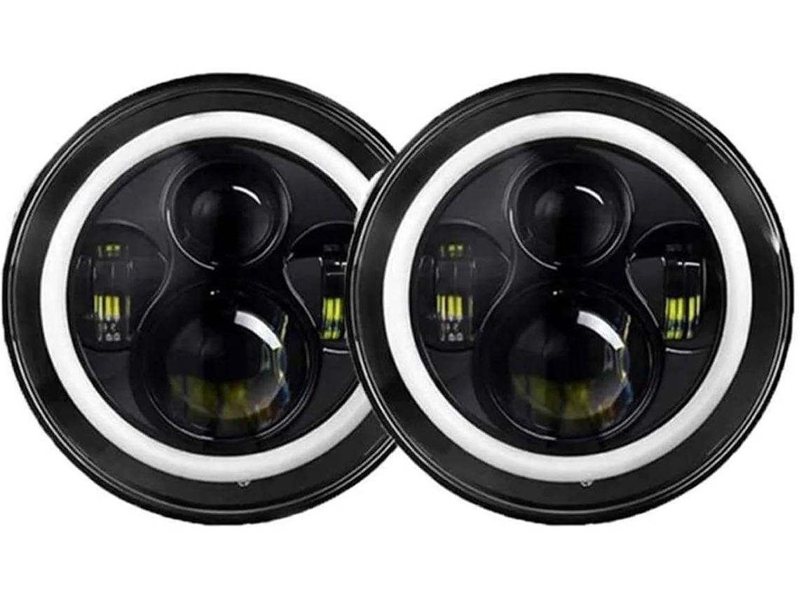 Melhore A Segurança Ao Dirigir À Noite Com Este Conjunto De Faróis Redondos 7 Polegadas E Luzes Diurnas Para Jeep