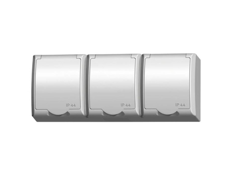 Tomada Tripla Terra Evangelho Fala Ip44 Branco À Prova D'Água