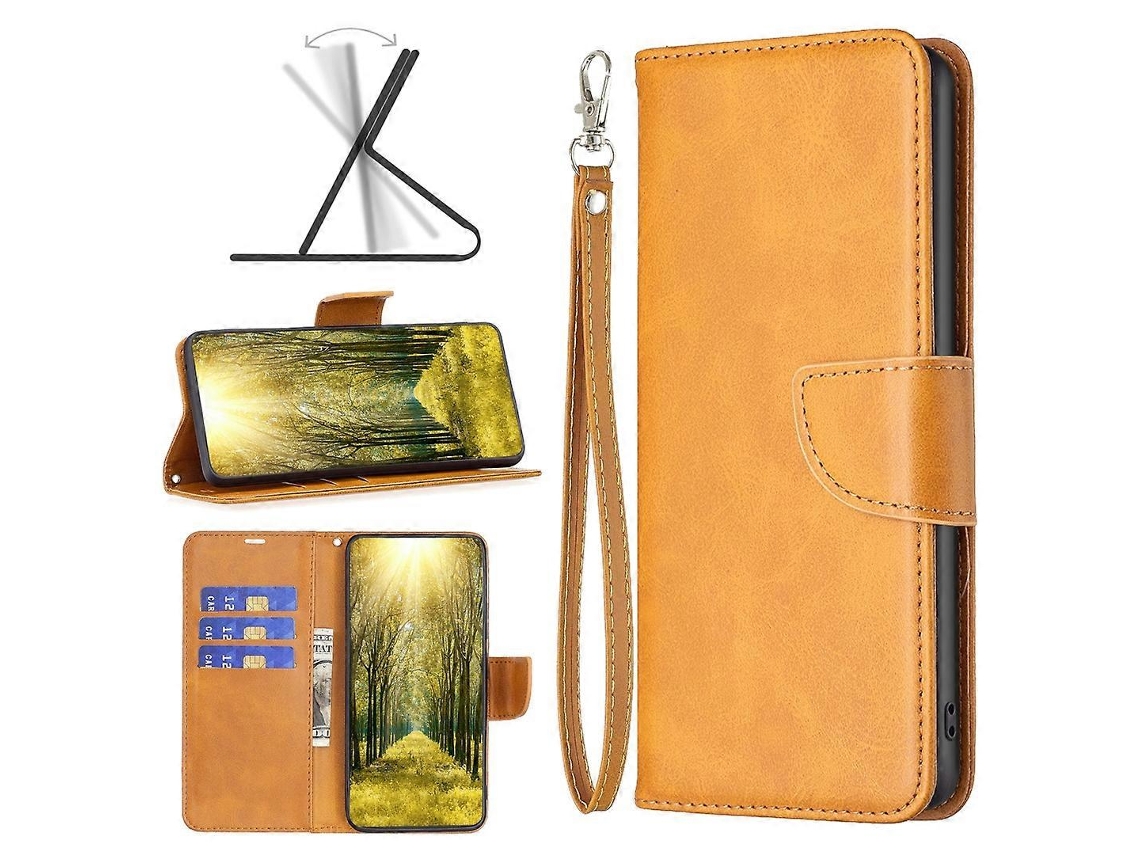Capa De Celular Flip Em Couro Sintético Com Textura De Pele De Cordeiro E Cor Pura Para Infinix Hot 11s Nfc