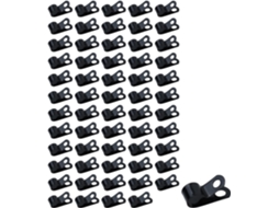 Abraçadeiras De Cabo Tipo R, Suportes De Aço Galvanizado Para Tubo 10 Mm/0, 4 Polegadas, 60 Peças, 0, Pretas