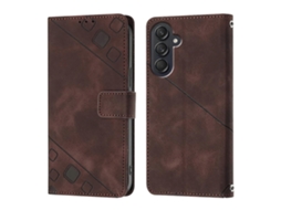 Capa De Celular Em Couro Com Textura Em Relevo Para Samsung Galaxy M55