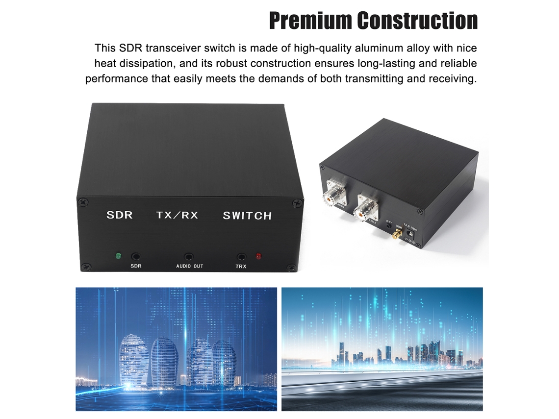 Transceptor SDR de 160MHz e 100W com Compartilhamento de Antena e Caixa de Alumínio