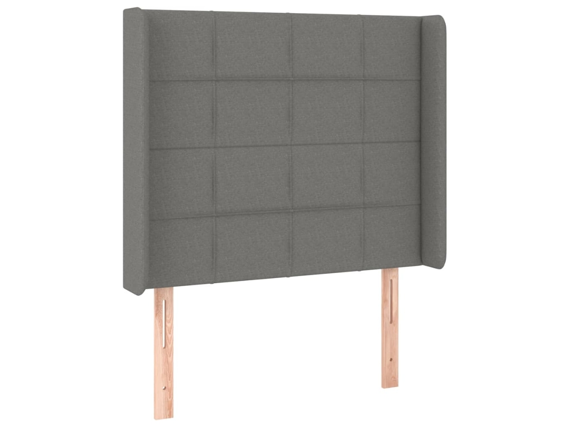 Cabeceira Cama com Abas Tecido Cinzento Escuro MAISON EXCLUSIVE (93x16x118 cm)