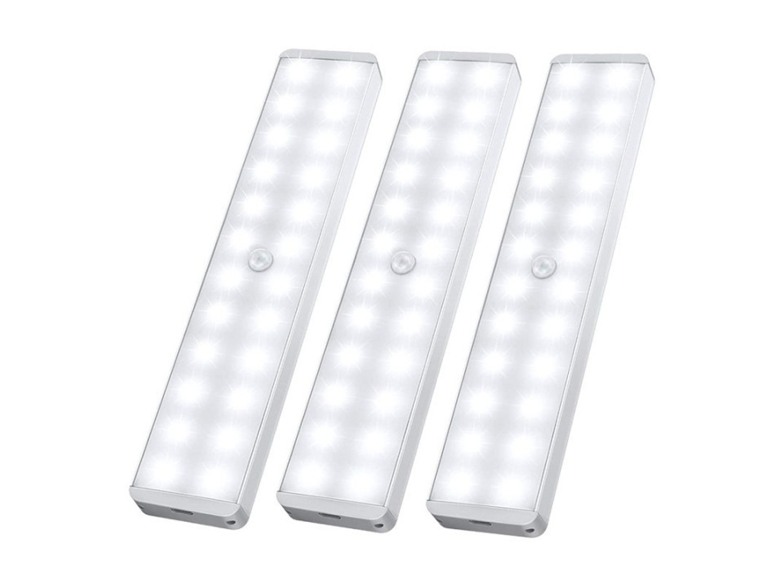 Luzes Led para Armário 24 Leds Recarregável Sensor de Movimento NEVEANCE